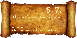 Bányász Tarziciusz névjegykártya